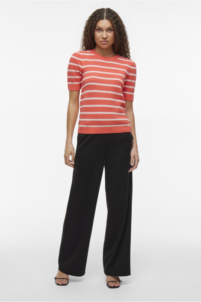 VIDALO O-NECK S/S STRIPE KNIT-NOOS 14106601 DUBARRY/WHITE ALYS